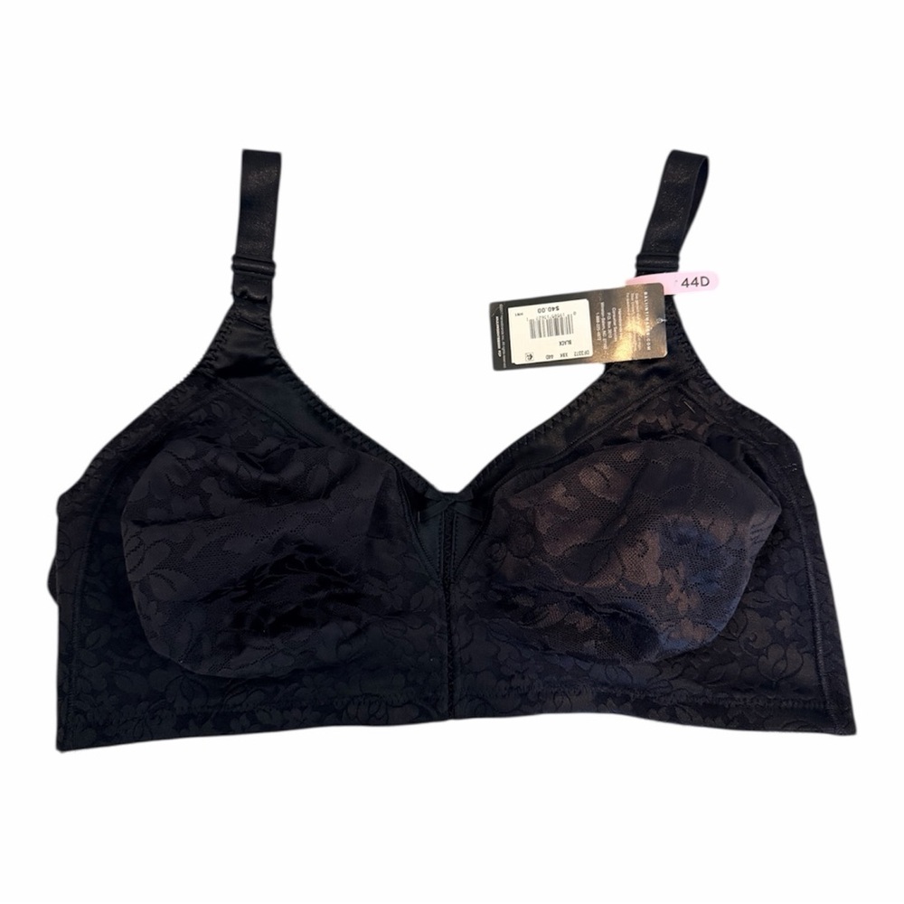 BALI Classic Support Cool Comfort Black Bra 44D NWT DF3372